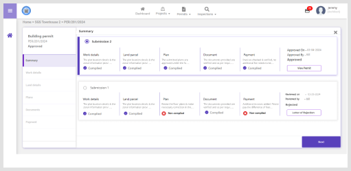 Construction permit software with trigger-based workflow and automated communications for efficiency